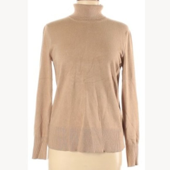 Cable & Gauge Sweaters - Cable & Gage Camel Knit Turtleneck Sweater M NWT